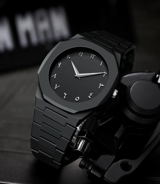 Premium Black Arabic Aura Watch